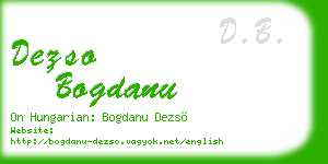 dezso bogdanu business card