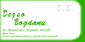 dezso bogdanu business card